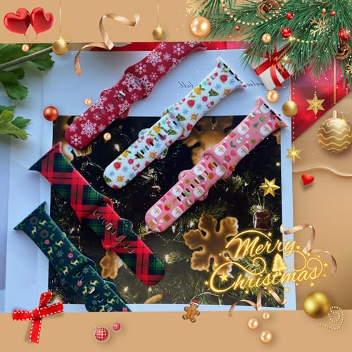 Image of Holidays Watch Band Compatible with Apple Watch Bands 38mm 40mm 41mm 42mm 44mm 45mm 49mm for Women Men Gift, Halloween Adjustable Soft Silicone Strap Replacement for iWatch Series Ultra SE 9 8 7 6 5 4
