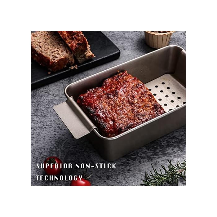 Buy Meatloaf Pan with Drain Tray HONGBAKE Healthy Nonstick Meat Loaf
