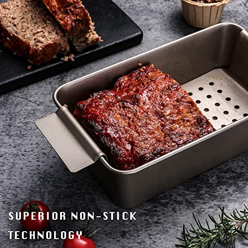 Buy Meatloaf Pan with Drain Tray HONGBAKE Healthy Nonstick Meat Loaf