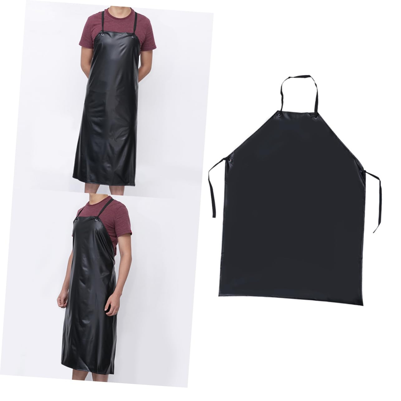 NAMOARLY 3pcs Waterproof Apron Restaurant Aprons Work Apron Halter Neck Apron Server Bib Apron Bbq Apron Apron Grade Chef Apron Oilproof Apron Dishwasher Apron Home Apron Black