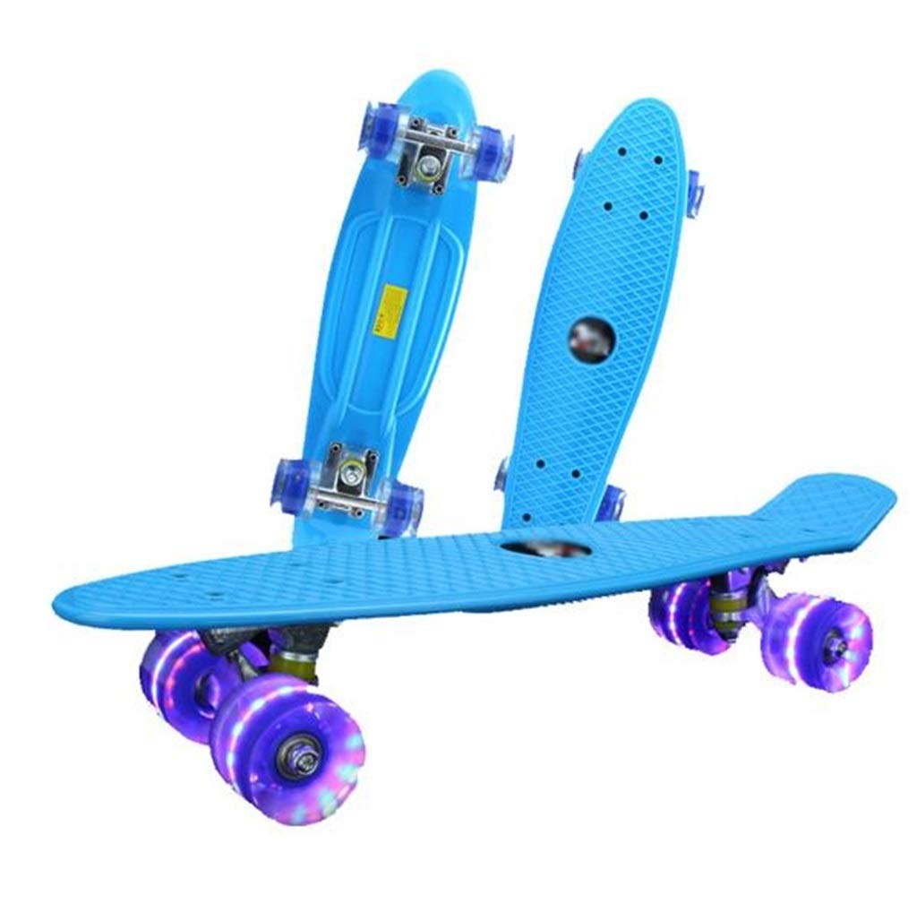 CZLWZZD Cheap Skateboards Mini Cruiser Skateboard With Colorful LED Light Up Wheels For Beginners Or Professional With High Rebound PU Wheels,Single-Warp Skateboard Four-Wheeled Skateboard