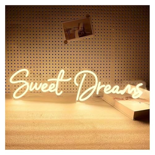 Luces de neón Letreros de neón colgantes Sweet Dreams, letrero con letras luminosas 42 x 12 cm(Warm white)