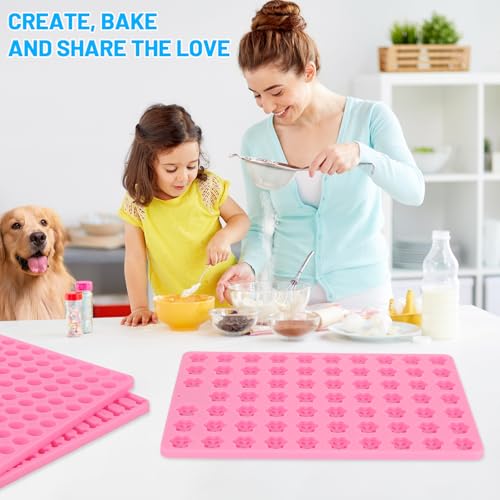 Alitree Silikon Backmatte Hundekekse, Antihaftend DIY Backform Haustier Snacks, Für Hundeleckerlies Backmatten Kekse Schokolade, Mit Knochenform Klauenform Halbkugel Backpinsel Bürsten Und Teigmesser