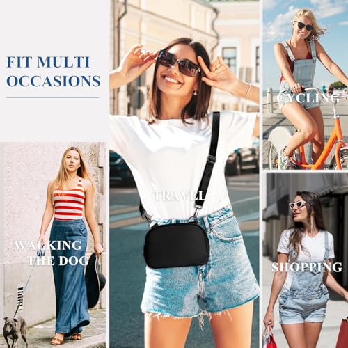 MAXTOP Kleine Crossbody Bag Damen Umhängetasche Damen mit abnehmbarem Riemen Cross Body Bag Sling Cell Phone Purse für Travel Essentials Schwarz