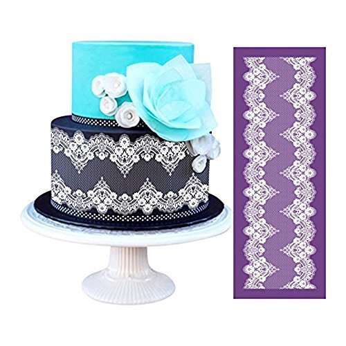 Sugarcraft Silicone Torta Pizzo Tappetino Stampi,Fai da Te Cottura Al Forno Gumpaste Ripieno Embosser Tappetino,Consistenza Impressione Bordo Decorazione Stampi 3D Artigianato Dolci - Pesce Scala