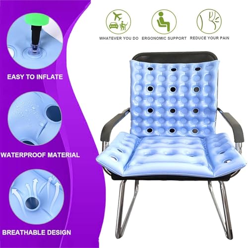 Protector de colchón antiescaras – Cojín de asiento inflable con bomba de mano para alivio de presión – Ideal para silla de ruedas, avión, coche y oficina