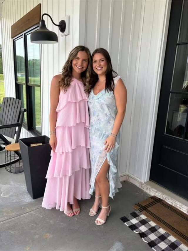 Elegant Chiffon Halter Bridesmaid Dresses for Women Tiered Formal Dress Women Wedding Womens A Line Dress Evening Gown4