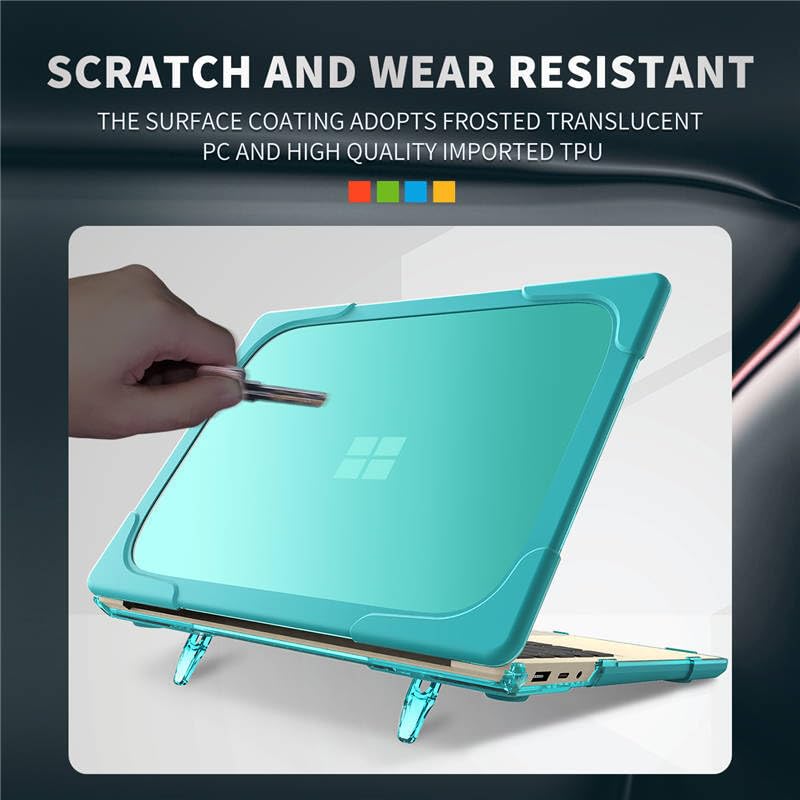 Funda compatible con Microsoft Surface Laptop Go2 de 12.4" Modelo: 2013 (Color: Caqui) Funda rígida con soporte frontal y trasera
