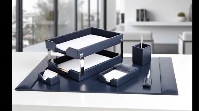 Amazon.com : DACASSO Bonded Leather Desk Set - Luxury Leather Desk