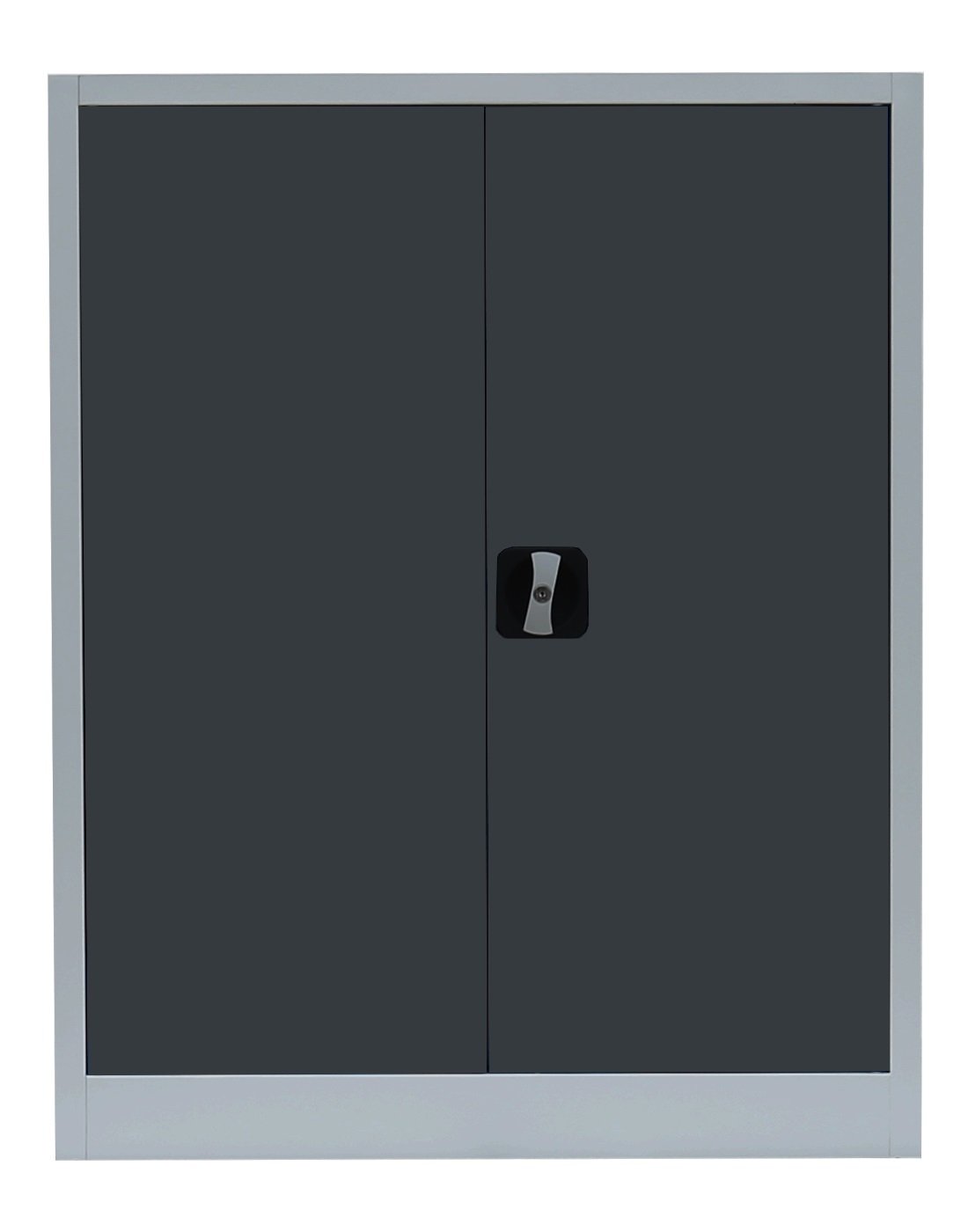 Flügeltürenschrank komplett montiert Metallschrank abschließbar 100x80x38cm Lagerschrank Aktenschrank 2 Fachböden 530318 grau/anthrazit