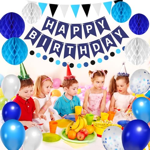 Image of 33 Packs Birthday Party Decorations Hanging Banner Circle Dot Triangles