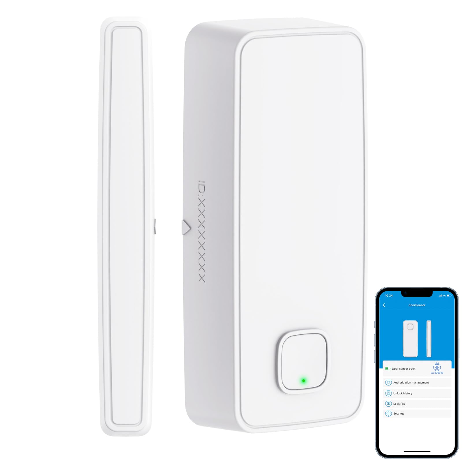 WELOCK Door Sensor, Türsensor für WELOCK Elektronisches Türschloss, Mitteilungen (Tür offen, geschlossen) aus der Ferne, Bluetooth, Zubehör für Smart Lock, weiß