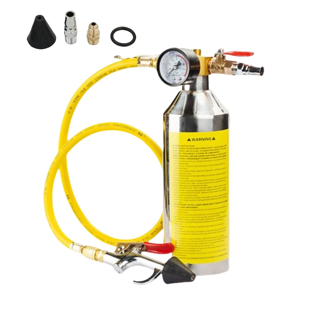 Herramienta de lavado de aire acondicionado para coche, bidón de limpieza de coche con boquilla pulverizadora, incluye manómetro de 220 psi, conexiones de aire y mangueras para limpieza de