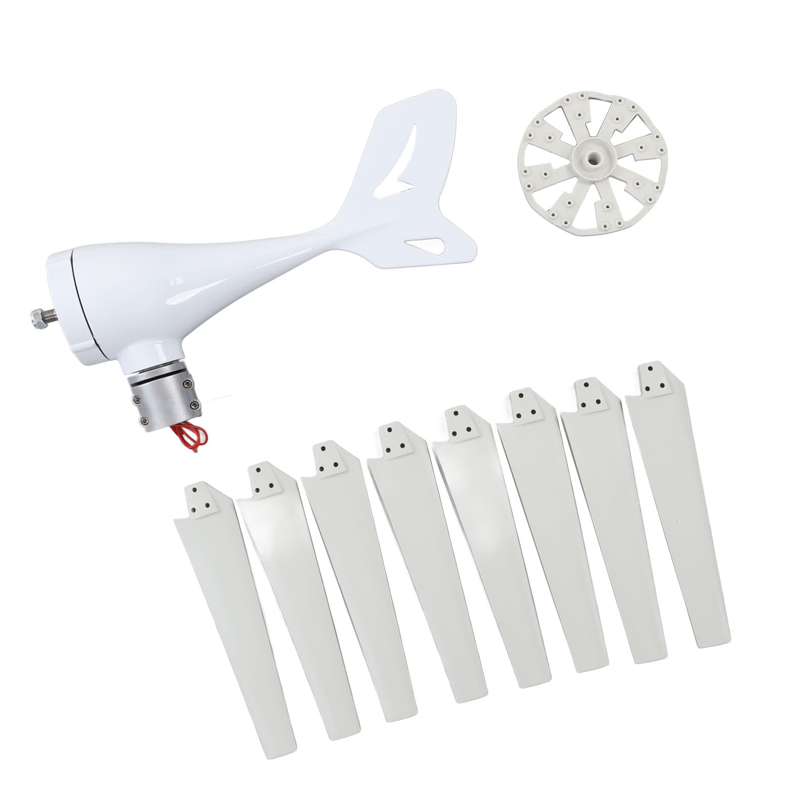 FTVOGUE Generatore Eolico 700W 24V Kit Generatore a 8 Pale in Lega di Alluminio con MPPT Magnete Permanente Trifase a Bassa Velocità del per Barca Terrazza Cabina Uso RV (48V)