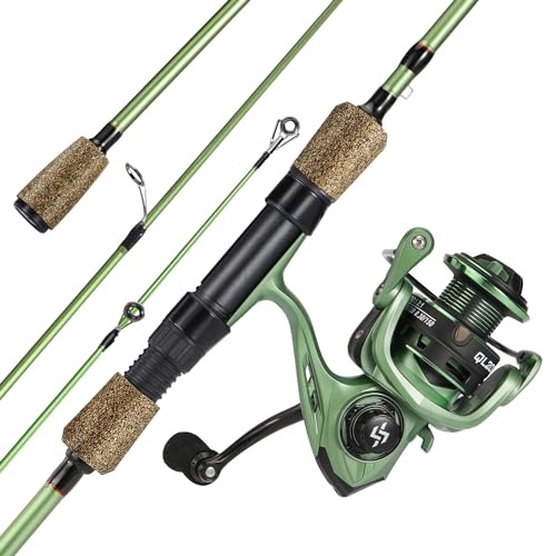One Bass Fishing Rods Combo, 30-Ton Carbon Fiber Blanks Spinning Rods,5.2:1 Gear Ratio Fishing Reel,...
