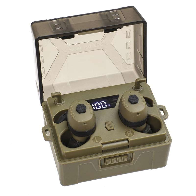 ARM NEXT Shooting Ear Protection Earplugs Bluetooth Hearing Protection Earbuds for Noise Cancelling & Sound Amplification (Green)