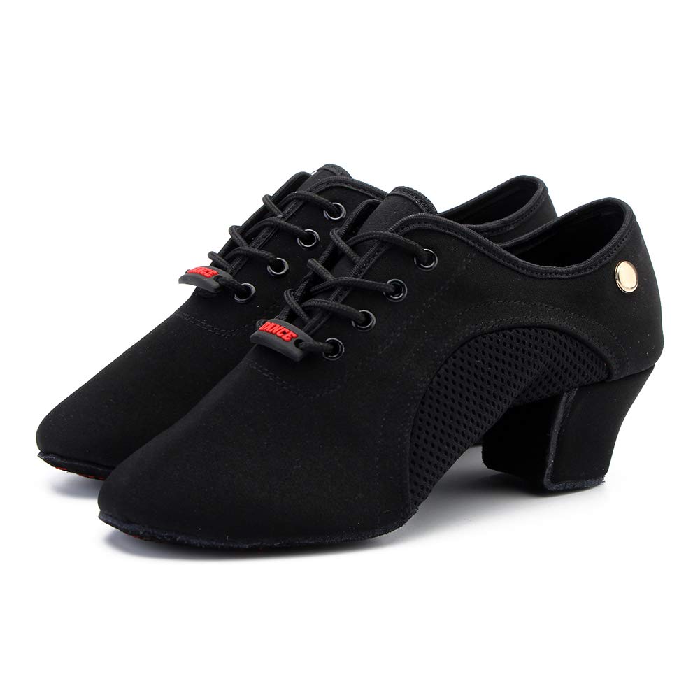JUODVMP Zapatos De Baile Latinoamericanos Cerrados para Mujer con Cordones Salsa Tango Jazz Zapatos De Baile Training,Modelo ES-NJB