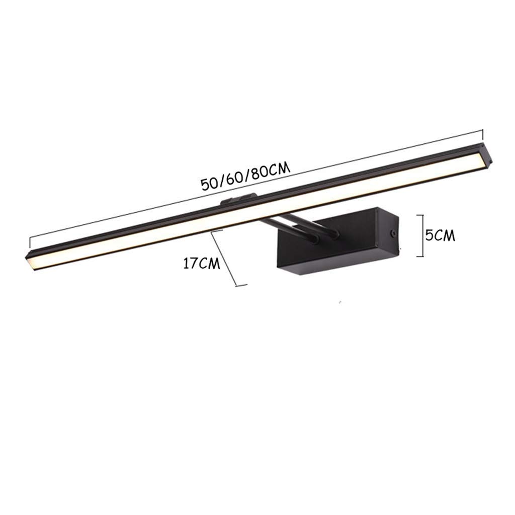 Lampada da parete a LED c/luce frontale a specchio 50-80 cm, 3 colori(Neutral Light,50CM)