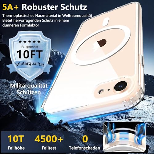 Coque iPhone 8 magnétique transparente compatible iPhone SE 2022 et écran 9H