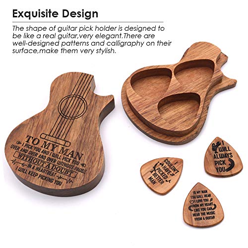 TreeLeaff Médiators en bois avec boîte en forme de guitare, médiator en forme de guitare, médiators avec médiators pour… - Les Beatles, Paul McCartney, John Lennon, RIngo Starr, George Harrison TreeLeaff Médiators en bois avec boîte en forme de guitare, médiator en forme de guitare, médiators avec médiators pour… – Image 3
