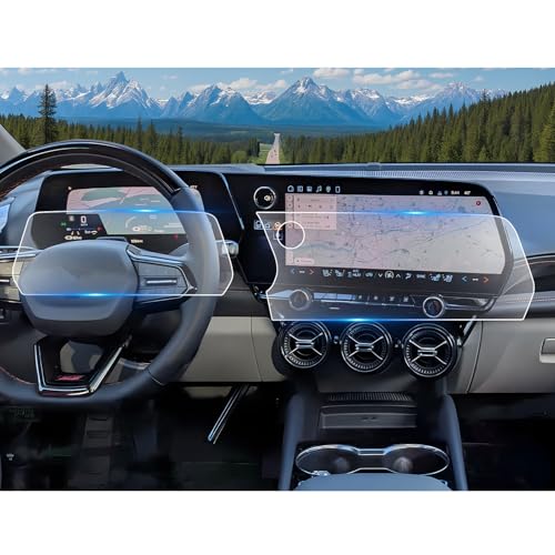 CDEFG 2Pcs Anti-Glare Matte for 2026 Chevy Blazer EV Screen Protector, Tempered Glass for Chevy Blazer EV 2024-2026 (17.7" Navi+11" Dash) (LT/RS/SS) Accessories, 9H Screen Cover Anti-Fingerprint