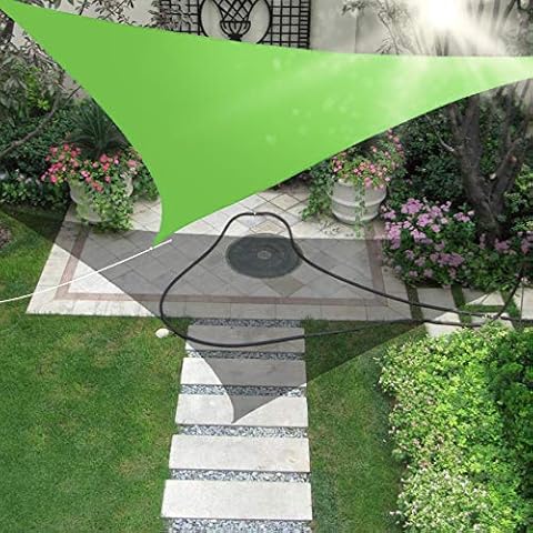 Byrotson 6X6x6 Ft Triangle Sun Shade Sail, Outdoor Sun Shade Canopy in 185GSM Fabric, Awning Shelter 95% UV Block & Water Resistant with Hardware Kit for Outdoor, Patio, Carport,green Cover