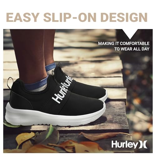 Hurley Camby Kids Slip On Canvas Sneakers – Low Cut Skateboarding Shoes for Kids, Running, Walking, Breathable Sports Shoes for Boys and Girls4