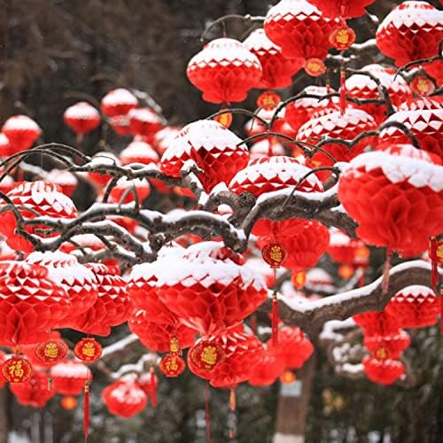 Casoter 16cm Diameter Red Chinese Lanterns Decoration for Home, Wedding New Year Chinese Spring Festival Celebration Supplies,10 Pieces