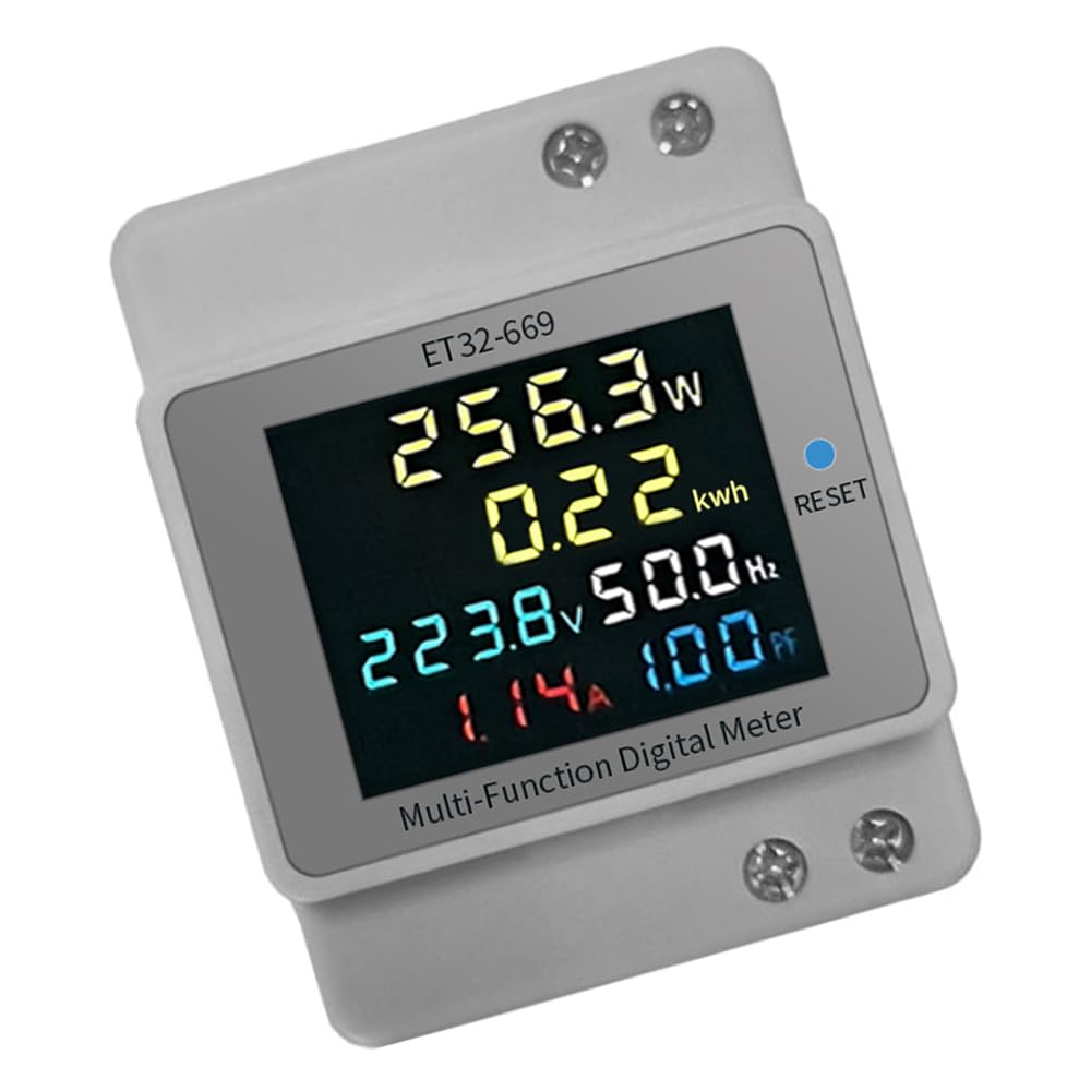 Intelligent 6-in-1 Power Monitor Track Wattage KWh Frequency for Household Use Electric Usage Monitors