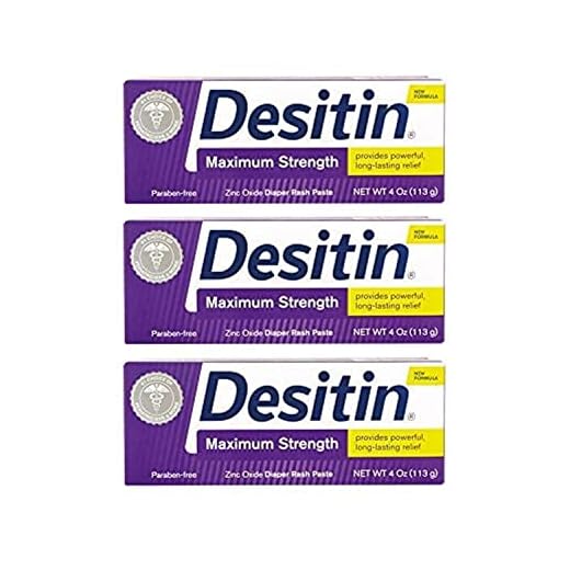 Desitin Maximum Strength Original Diaper Rash Paste 4 oz tube (Pack of 3)