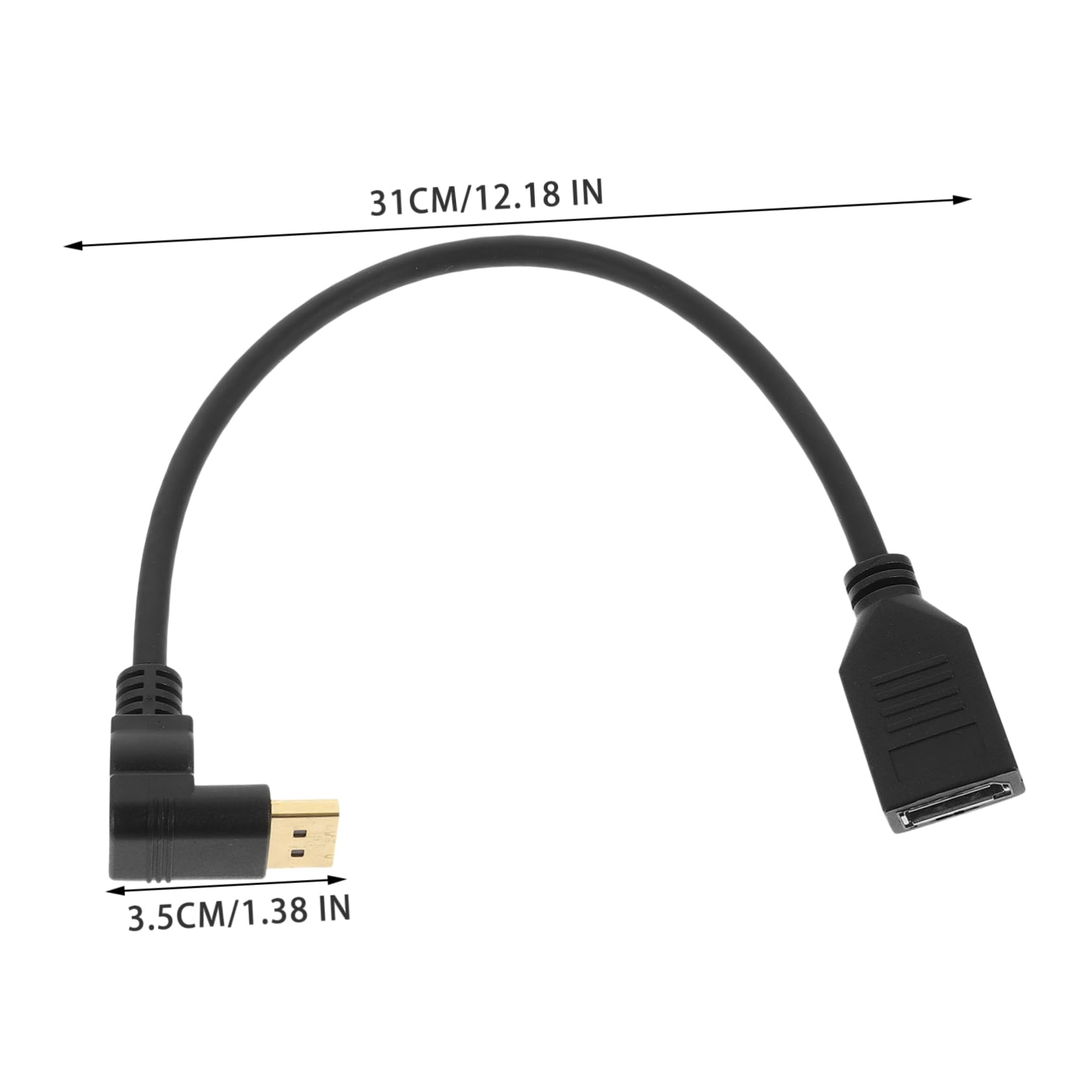 SHOWERORO .2 Extension Cord Monitor Accessory Male to Female Cable 90 Degree Bend 4k Ultra Cable