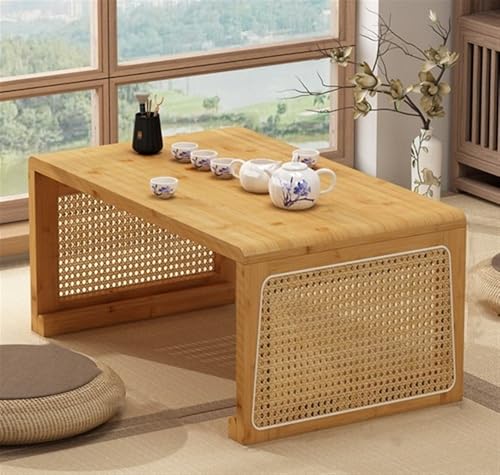 Petite table à thé polyvalente pliable en rotin de balcon