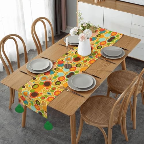 Chemin de table imprimé abstrait coloré pour salle à manger et table basse chic - 2