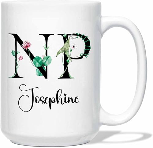 Miniatura 15 de Brains Of A Doctor Heart Of A Nurse - Taza de enfermería personalizada con nombre, el mejor regalo de enfermera practicante, tazas de café