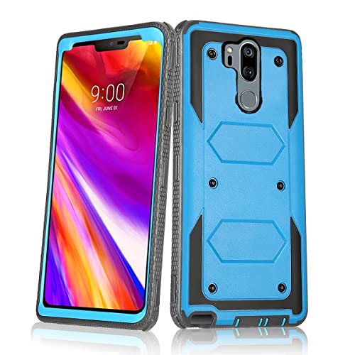 Asuwish Phone Case for LG G7 ThinQ Cover Hybrid Shockproof Proof Full Body Protective Heavy Duty Cell Accessories LGG7 One G 7 Plus LG7 Fit LG7ThinQ 7G Thin Q G7+ G7thinq LGG7thinq Women Men Blue