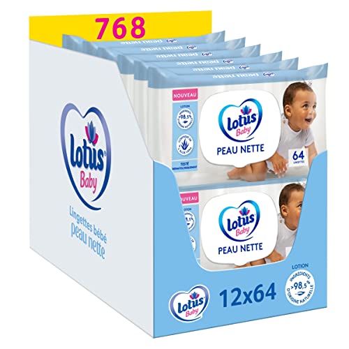 Lotus Baby Peau Nette Lingettes Bébé - Pack de 12x64
