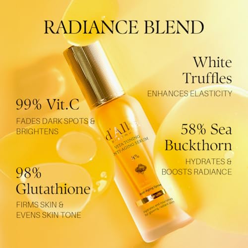 Image of d'alba Piedmont Vita Toning Anti-Aging Spray Serum 8% (2.37 fl oz) | Hydrating, Even Skin Tone, Firming Face Spray with White Truffle and Vitamin, Radiance Care, Korean Skin Care