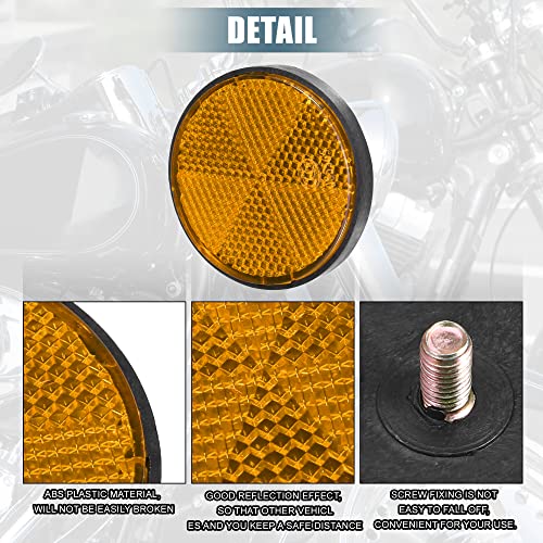 Image of X AUTOHAUX 8 Pcs Round Rear Reflectors Screw on for Cars Trailer Motorcycle