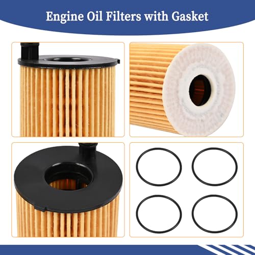 Image of A6541801100 4Pcs Engine Oil Filters with Gasket Compatible with Mercedes-Benz Sprinter 2500 3500 3500XD 2023 2024,Replace 6541801100
