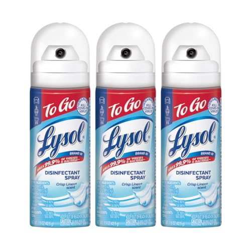 Image of Lysol Disinfectant Spray To Go, Crisp Linen, 1.5 Ounce (Pack of 3)