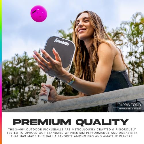 Image of Franklin Sports X-40 USAPA Approved Tournament Pickleballs - 12 Pack - Neon