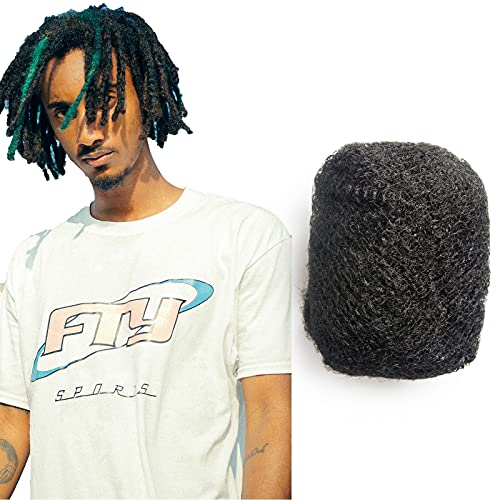 FAMILOCS Afro Kinky Bulk Human Hair for Draedlock Extensions, Repair Locs, Twists and Braids (8 Inch, #1B Natural Black)