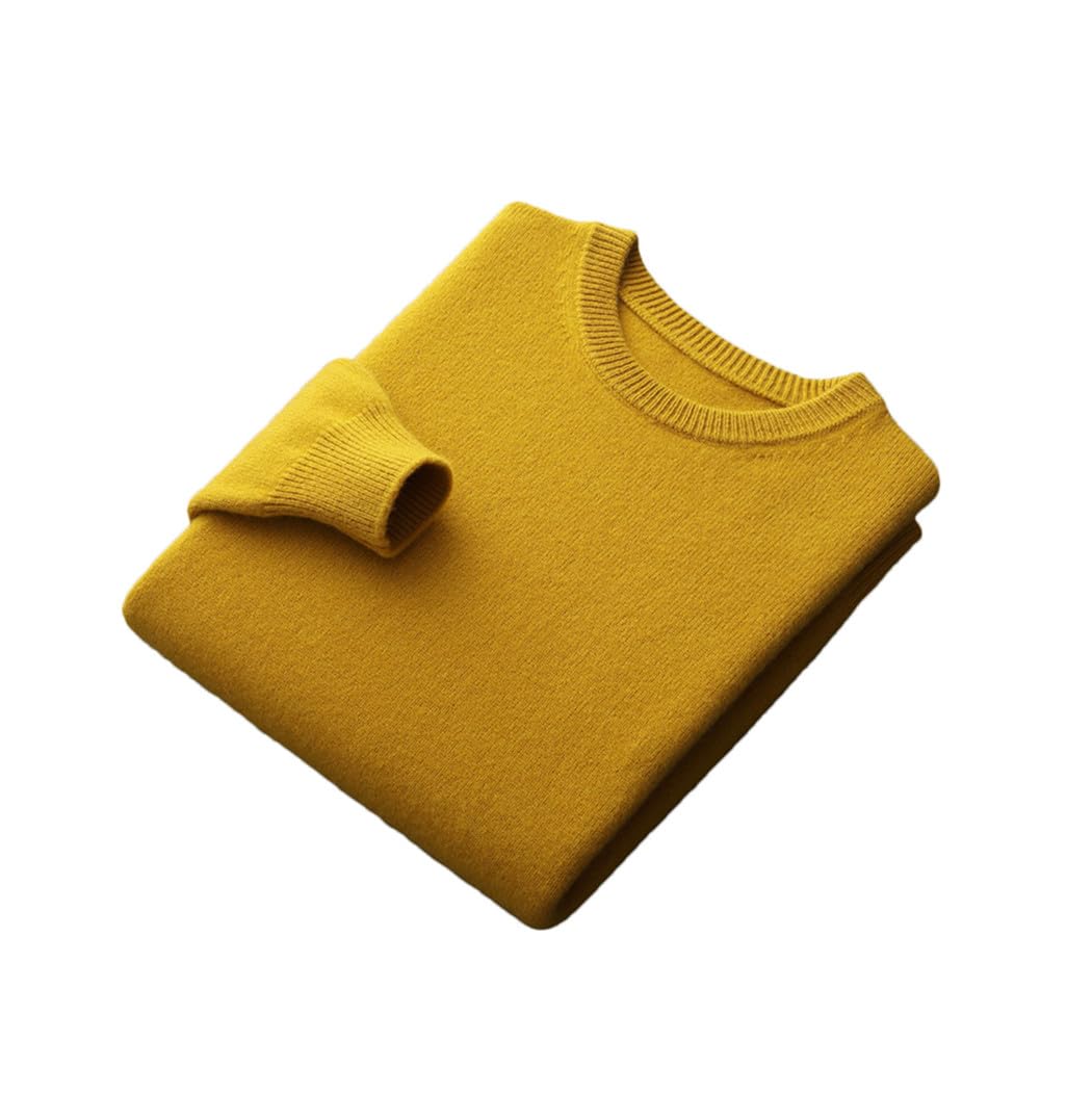 FULBHPRINT Suéter Suelto De Cuello Redondo Grueso para Hombre Otoño Invierno 100% Jersey De Lana con Parte Inferior De Punto En El Interior