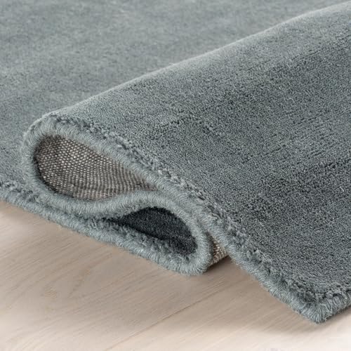 Image of Hand-Tufted Woolen Large Carpets for Living Room 10x14 feet Solid Grey Plain Anti-Skid Area Rug High Pile Thick Carpet & Rugs for Hall & Bedroom