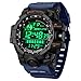 FANMIS Mens Military Multifunction Digital LED Watch Electronic Waterproof Alarm Quartz Sports Watch (Blue)