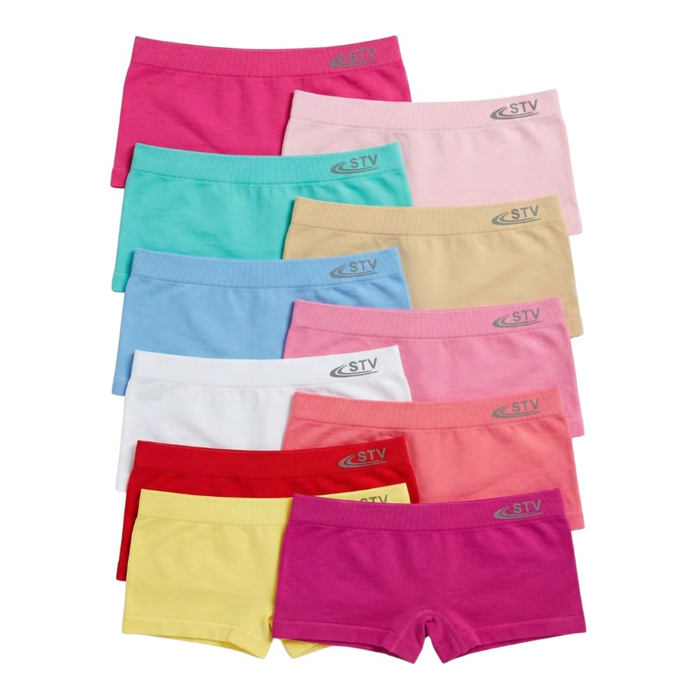 Pack 12 - Culotte niña - Braguitas niña - Sin Costuras y elasticas - Tallas 2 a 16 años - 5