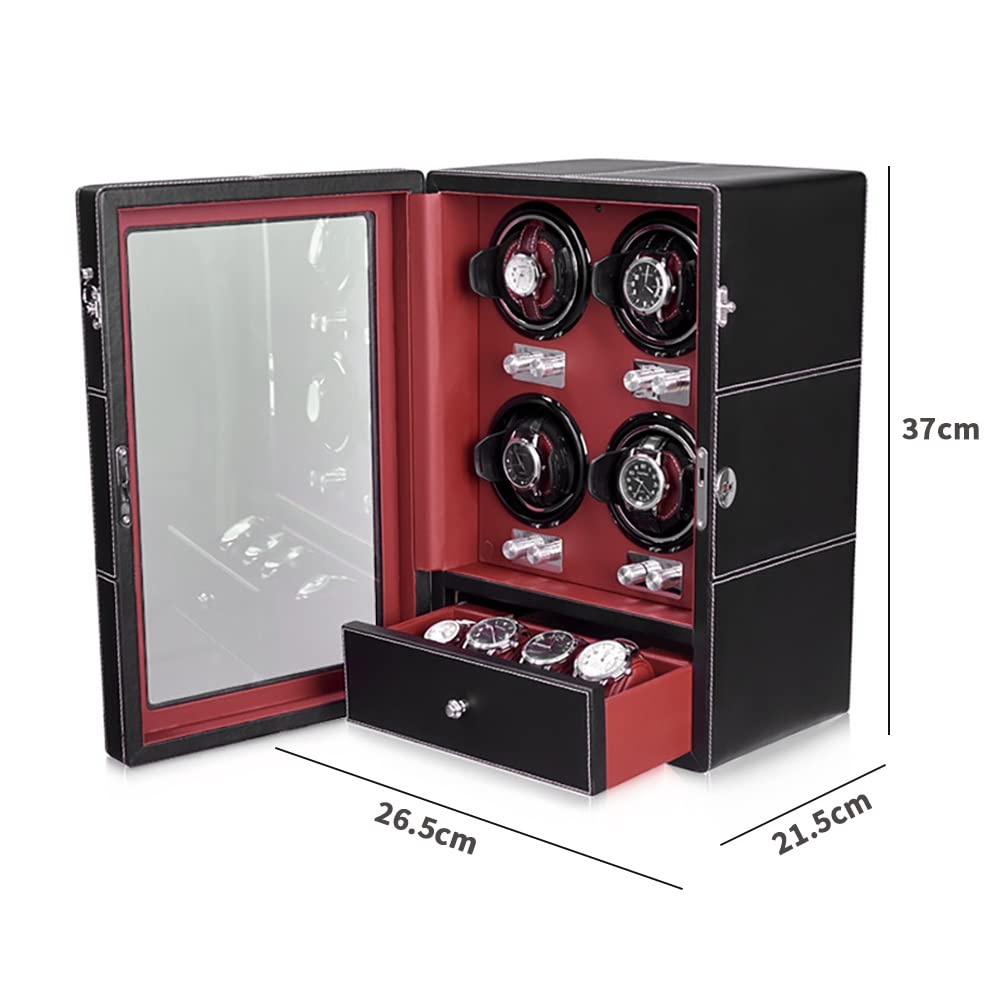 LXMQEF Caricatore Automatico per Orologi con 2 4 6 9 Display di Carica per Orologi a Motore Silenzioso + 4 6 Cuscini Flessibili per Orologi Custodia in Pelle di Fibra di Lusso per Orologi da
