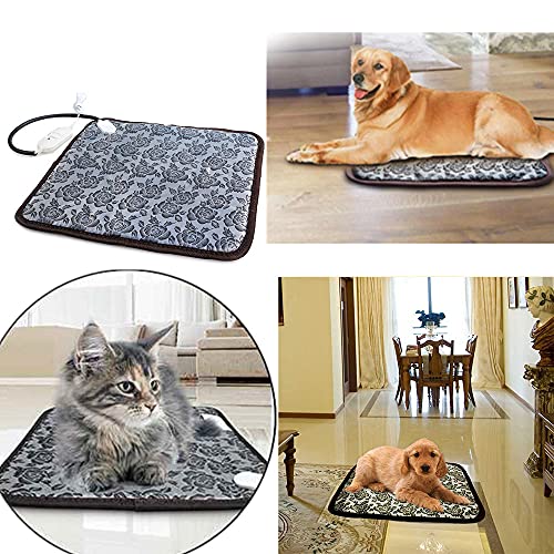 Hongyun Pet Heating Pad For Cat And Dog Indoor Warming Mat Waterproof Heated Mat With Chew Resistant Cord(17.7" X17.7) #TOP2