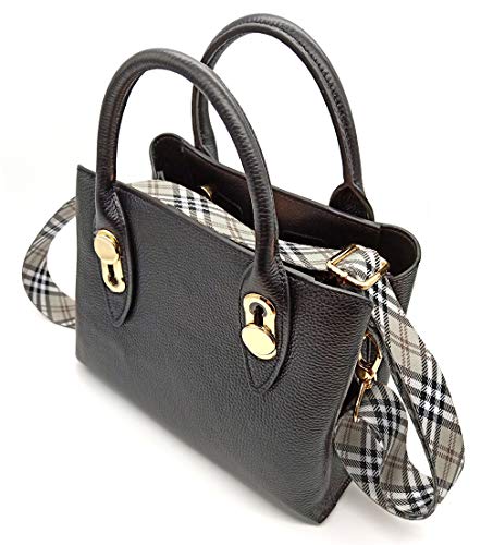 Image of Wide Shoulder Strap Personalized Print Adjustable Replacement Belt Crossbody Canvas Bag Handbag-Scottish plaid, Yellow, Large
