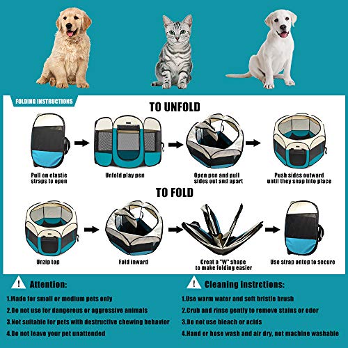 image for Autokcan Portable Pet Playpen, Dog Playpen Waterproof Foldable Indoor/